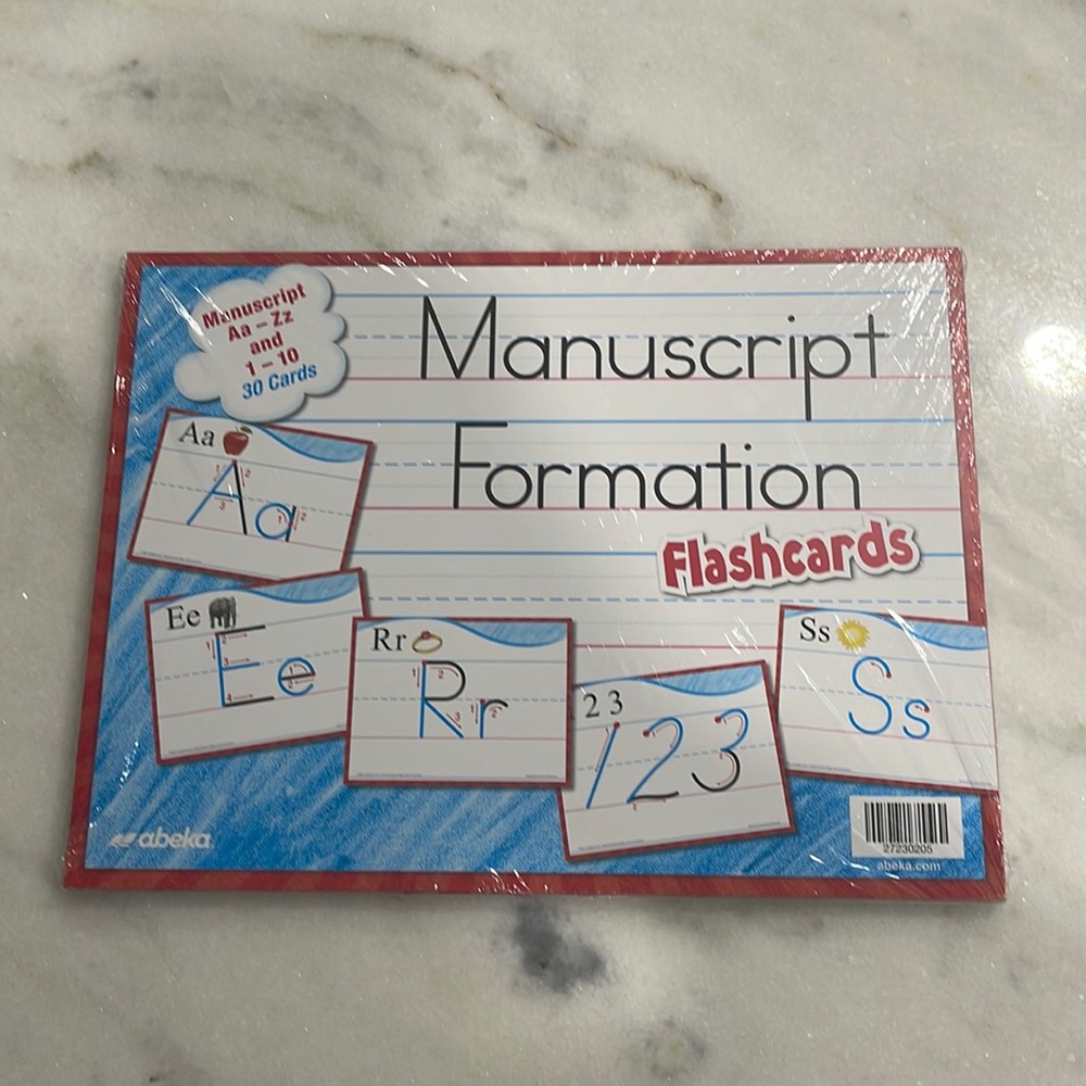Abeka manuscript formation cards!
